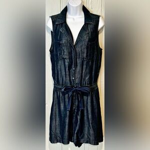 New York & Company Indigo Denim Romper
